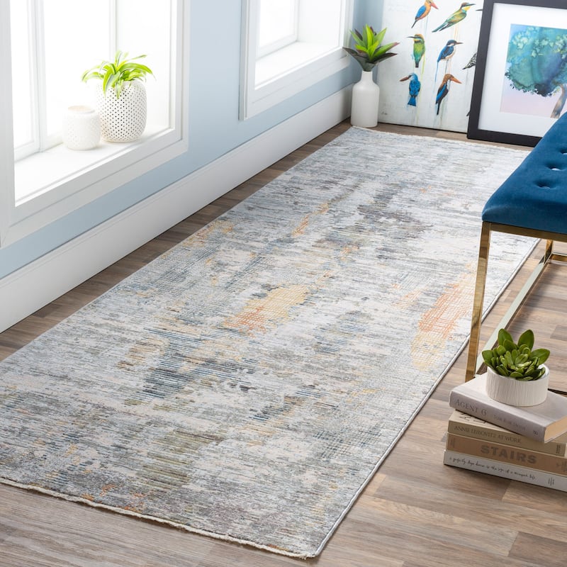 Livabliss Modern & Contemporary Presidential Abstract Area Rug - 3'3" x 8' - Peach
