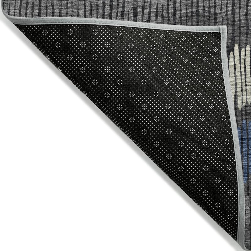 Machine Washable Indoor/ Outdoor Chantille Abstract Stripe Rug