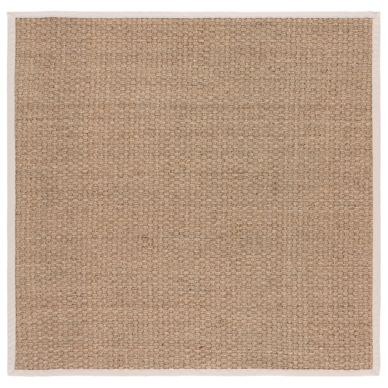 SAFAVIEH Natural Fiber Zymryd Basketweave Seagrass Rug - 9' Square - Natural/Ivory