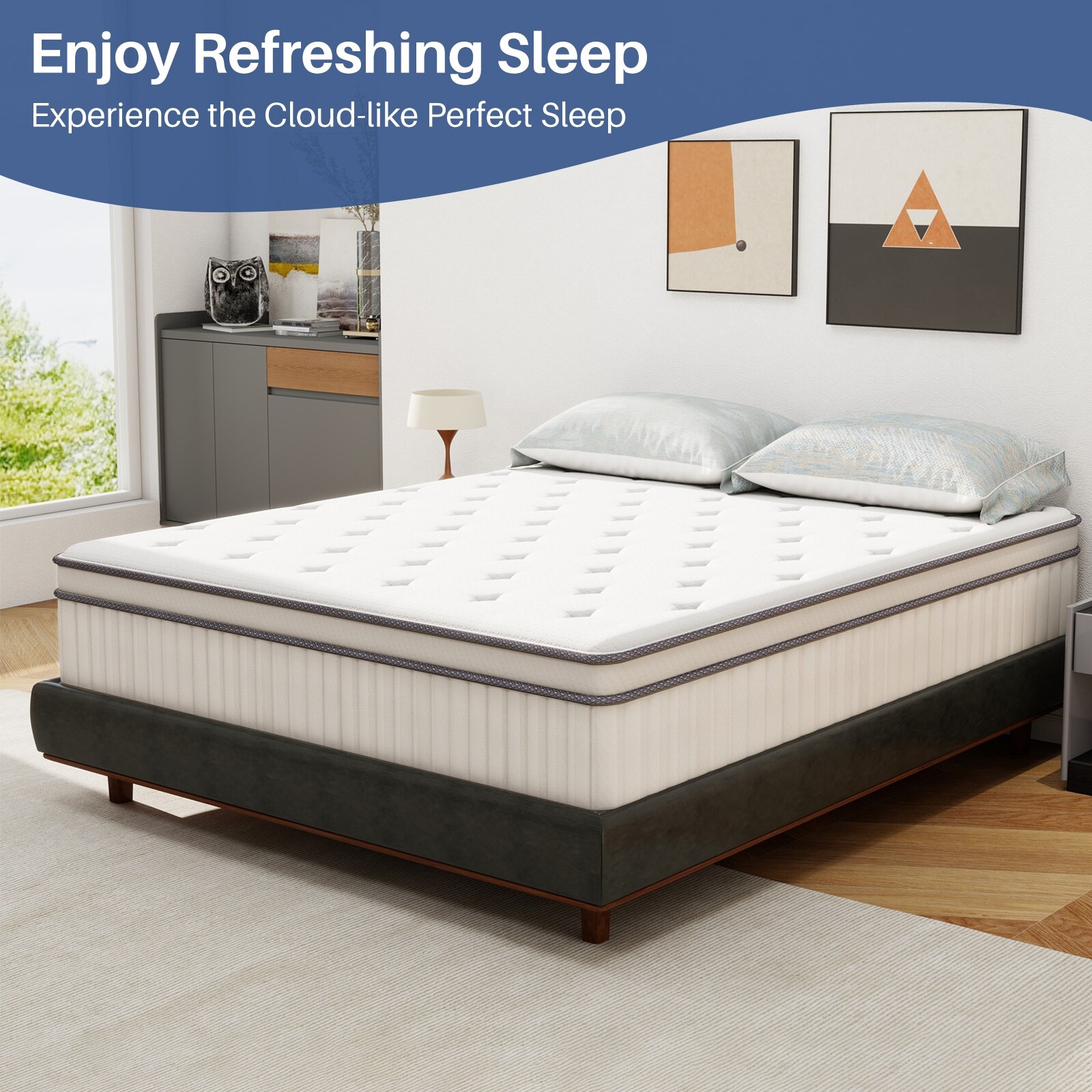 Full Size Mattress 14 Inch Full Mattresses in a Box Hybrid Medium Firm Feel Memory Foam and Individual Pocket Springs On Sale Bed Bath Beyond 41505238
