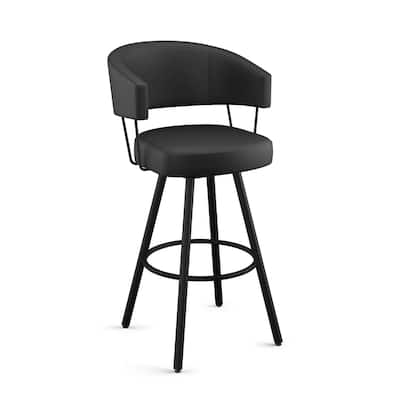 Amisco Corey Swivel Counter and Bar Stool, Upholstered with Metal Legs