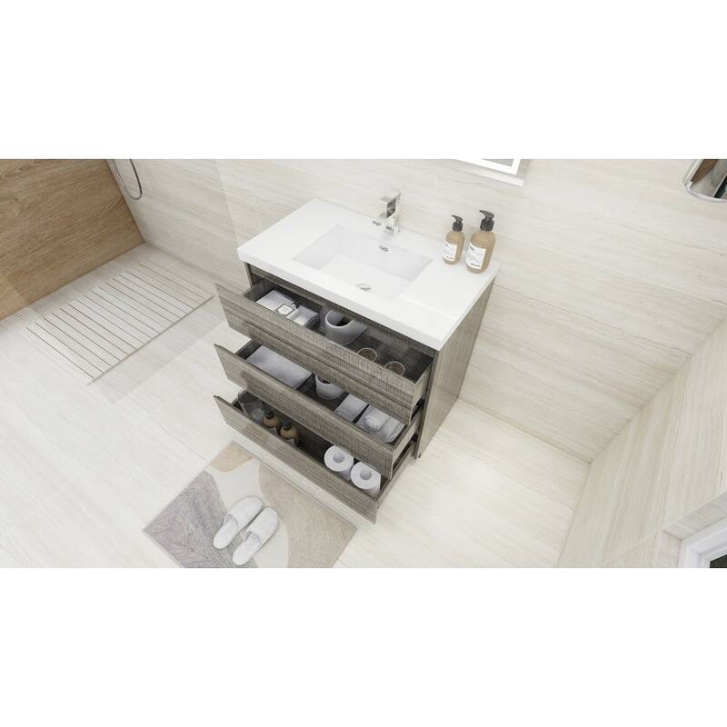 Aron 36'' Freestanding Vanity with Reinforced Acrylic Sink