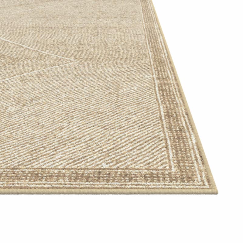 Beige and White Viscose Area Rug 8x10 - 8' x 10'