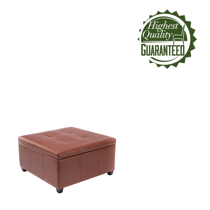 Porthos Home Jara Faux Leather Flip Top Square Storage Ottoman