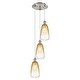 preview thumbnail 25 of 48, Innovations Lighting Endless Possibilities Ballston - Brookhaven Almond - 3 Light 13" Cord Hung Multi Pendant Brushed Satin Nickel/Amber