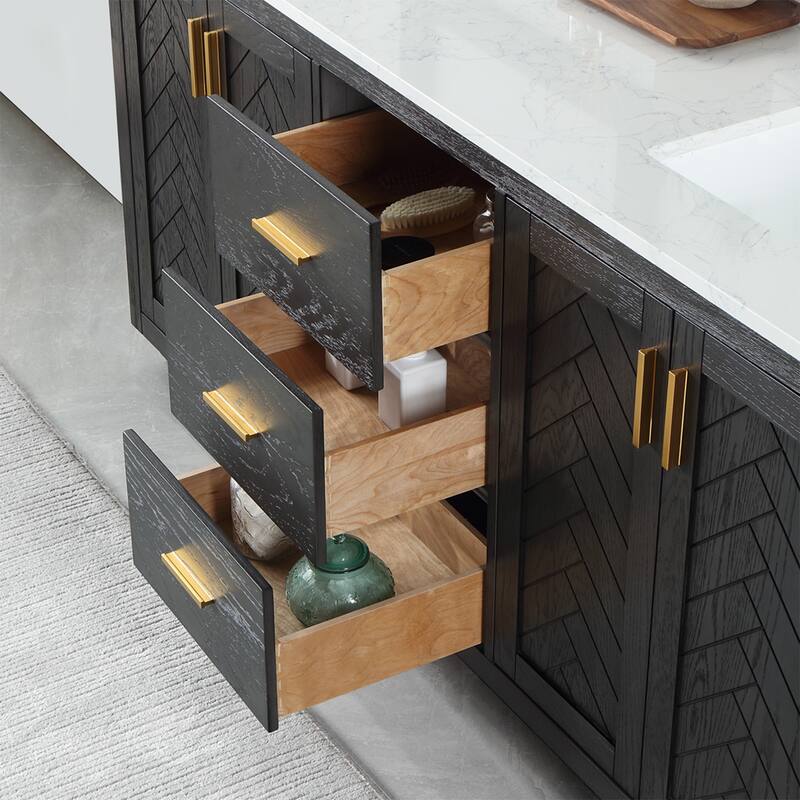 Altair Gazsi Bathroom Vanity with Composite Stone Countertop without Mirror