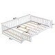 preview thumbnail 8 of 6, Queen Size Wooden Floor Bed with Door & Fence for Children, White