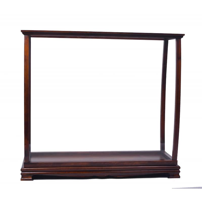 HomeRoots 13" Dark Brown And Clear Glass Standard Display Stand - 13