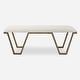 preview thumbnail 2 of 5, Upholstered Cushion Bench with Iron Legs - 53.75" - Antique Gold Finish