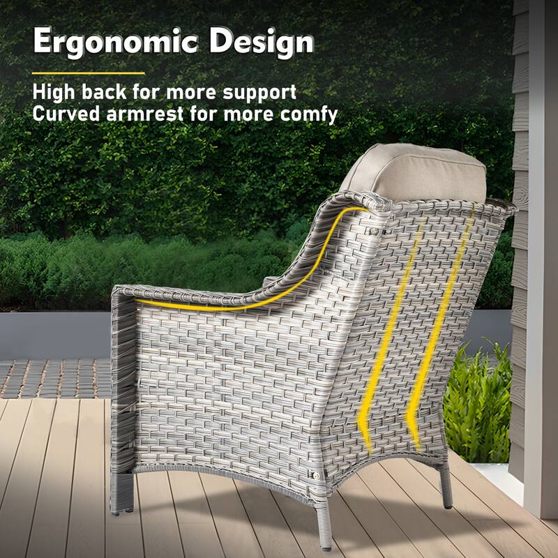XIZZI 2-piece Patio Furniture Wicker Outdoor Chair Set