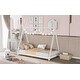 preview thumbnail 3 of 8, Twin Size House Platform Bed with X-Shaped Safety Railings and Triangle Structure