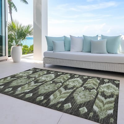 Machine Washable Indoor/ Outdoor Chantille Abstract Boho Rug