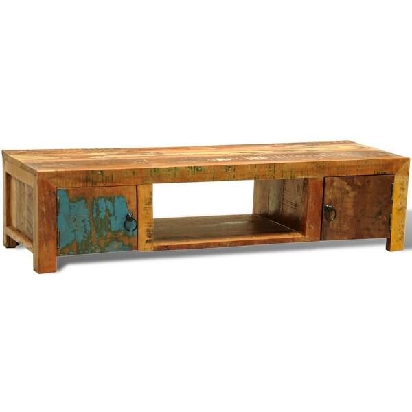Shop Vidaxl Reclaimed Wood Tv Cabinet With 2 Doors Vintage Antique Style Overstock 18965358