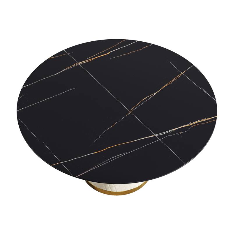 59" Round Dining Table Modern Kitchen Table for 6~8 People