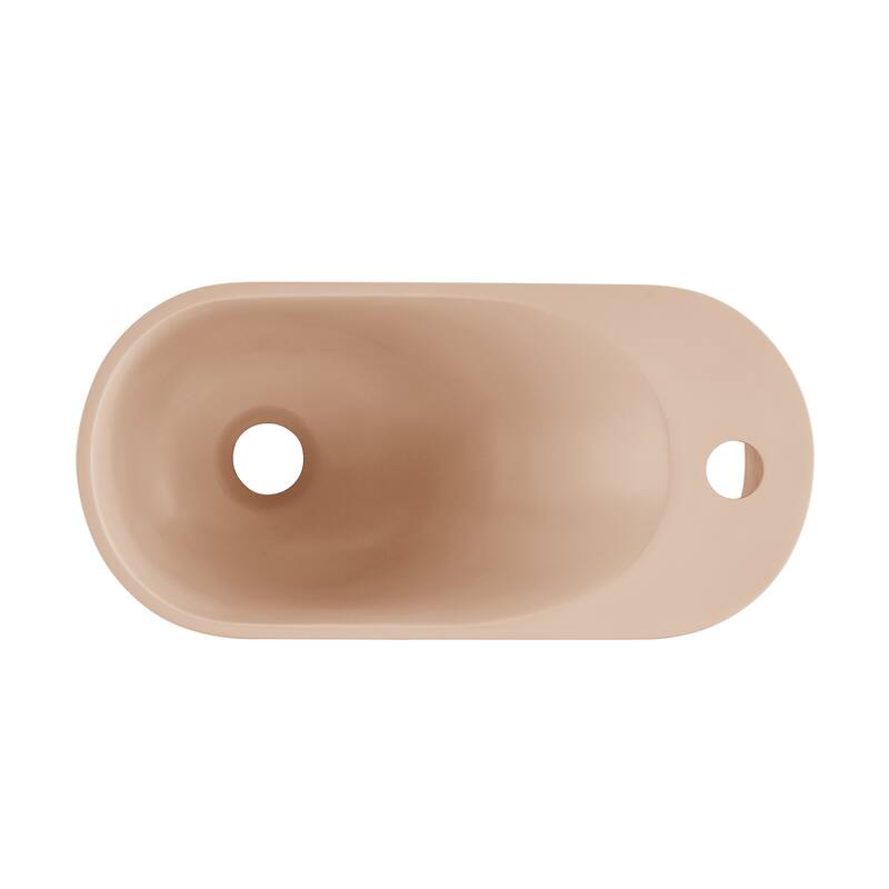 Arezzo 17.5" Right Side Faucet Wall-Mount Bathroom Sink In Pastel Peach - 17.8" x 8.65" 11.65"