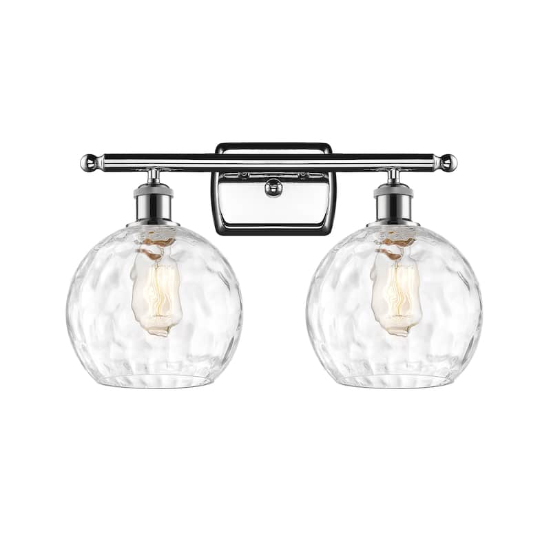 Innovations Lighting Athens Water Glass 2 Light 18" Bath Vanity Light - Polished Chrome