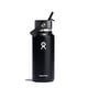 preview thumbnail 1 of 5, Hydro Flask 32 Oz Stainless Steel Wide Mouth Water Bottle with Flex Straw Lid, Black - 32 oz