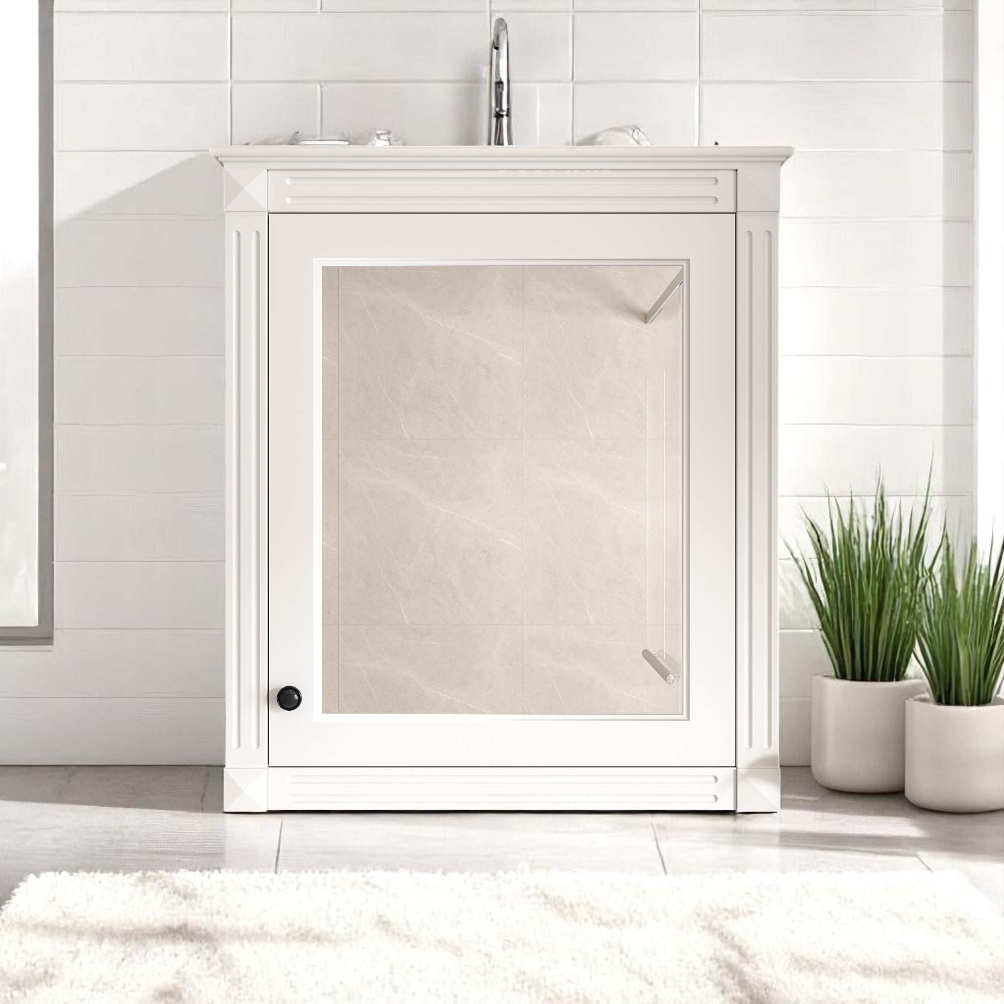 Bathroom Mirror Cabinet 24'' Wide, Wall Mounted Medicine Cabinet with Soft Close Door and Adjustable Shelves