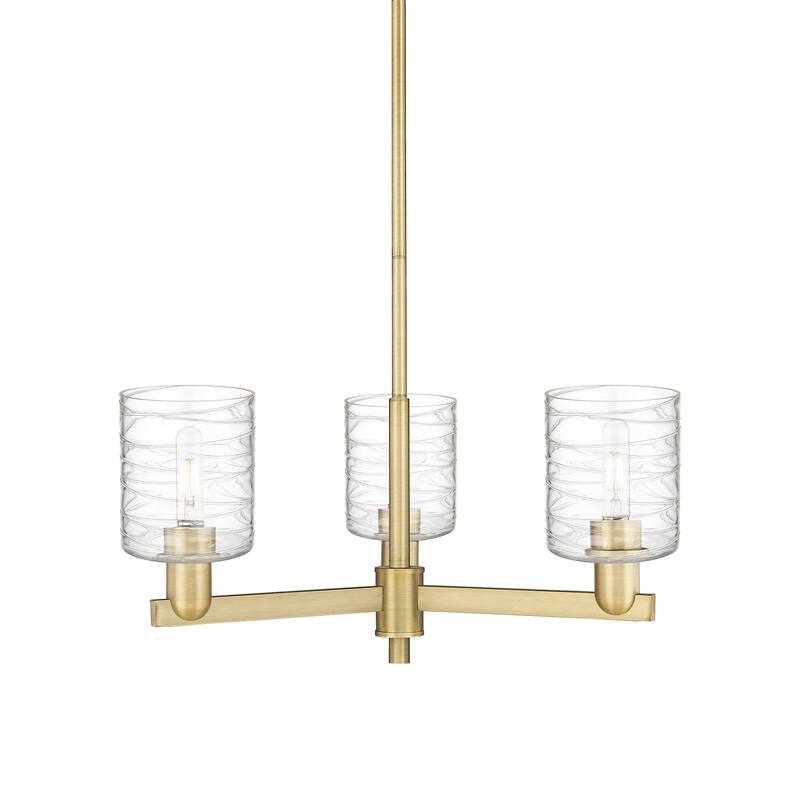Innovations Lighting 716-3CR-11-27 Cobbleskill Chandelier Cobbleskill - Brushed Brass / Deco Swirl