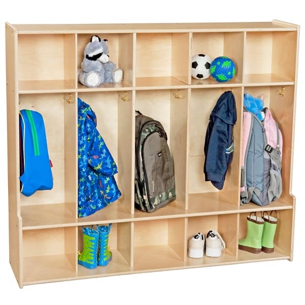 slide 1 of 1, Contender 54"wide 5-Section Birch Locker with Seat and Storage - 54