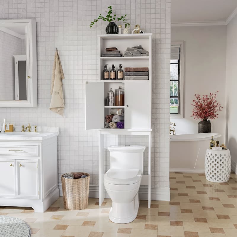 Futzca Over The Toilet Storage Cabinet with Door