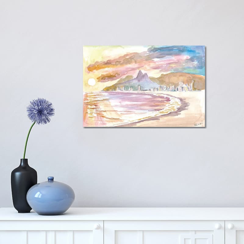 iCanvas "Sunset At Praia de Ipanema Rio de Janeiro Brazil" by Markus & Martina Bleichner Canvas Print - 12x18x1.5