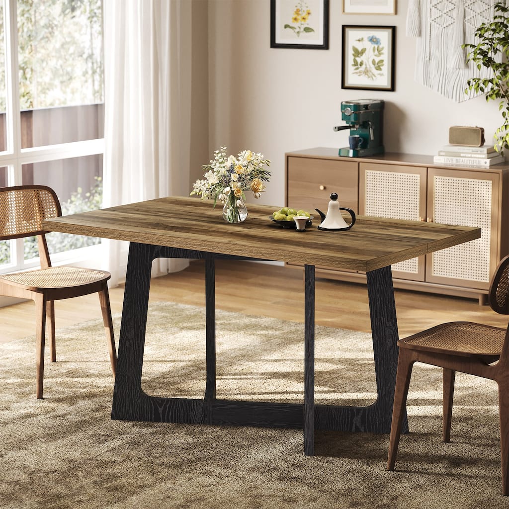 47'' Small Dining Table, Farmhouse Rectangle Kitchen Table for 2-4
