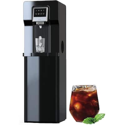 2-in-1 Bottom Loading Black 27lbs/24h LCD Display Water Dispenser Cooler with Built-in Ice Maker