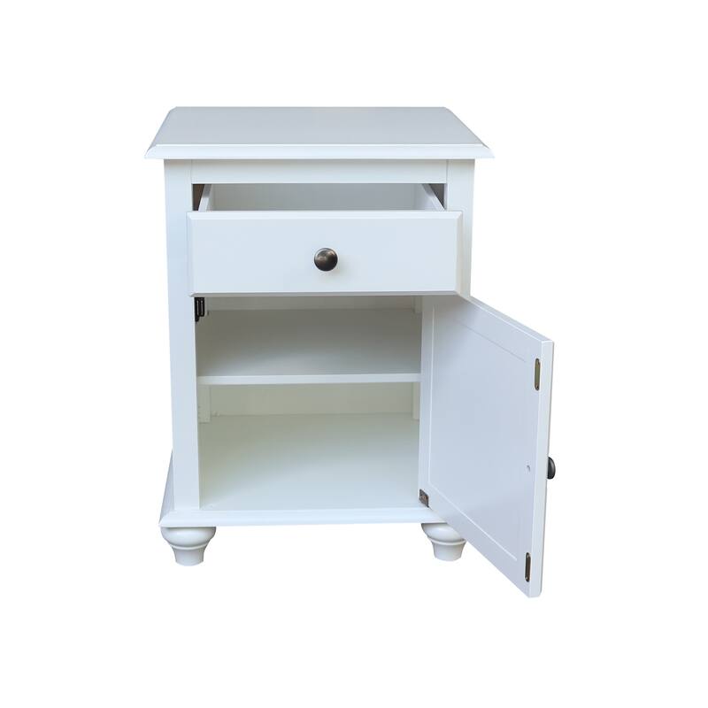 International Concepts Solid Wood Nightstand with Storage Cabinet