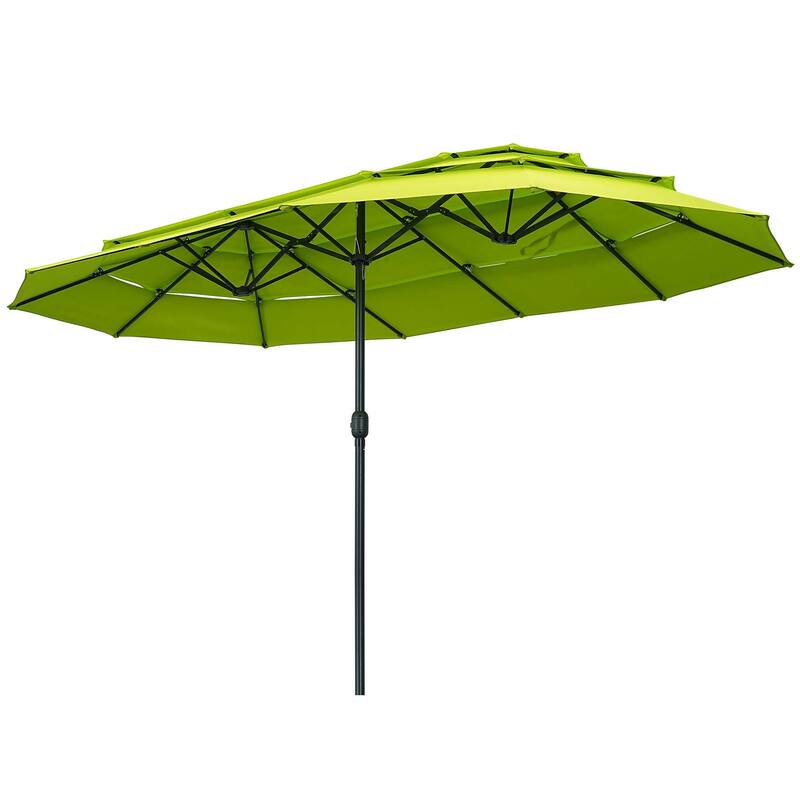 Autlaycil 15ft Outdoor Patio Umbrellas，3 Tier Vented and Large Market Table Umbrella
