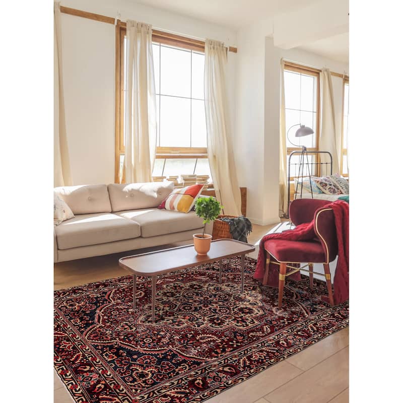 ECARPETGALLERY Hand-knotted Kayseri Vintage Red Wool Rug - 6'9 x 9'11