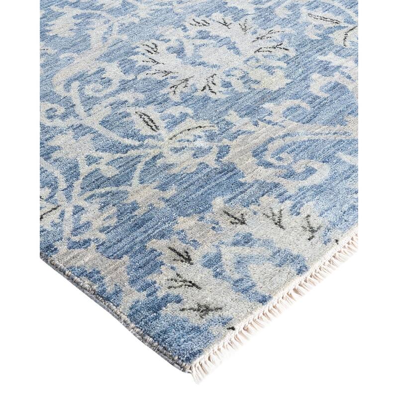 Ikat One-of-a-Kind Hand-Knotted Area Rug - Gray, 9' 1" x 11' 10" - 9' 1" x 11' 10"