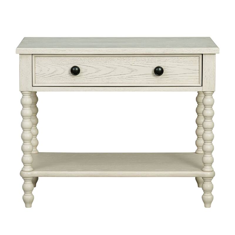 Roomfitters Beckett Large Nightstand, French Country Side Table with Storage and Open Shelf, Bedside Furniture