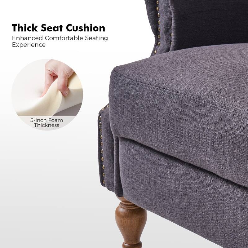 Terri Traditional Roll Arm Manual Recliner with Solid Wood Legs by HULALA HOME