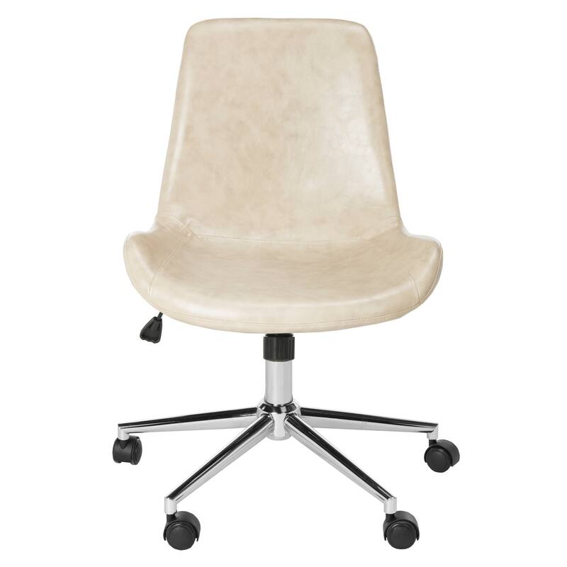SAFAVIEH Mireya Brown/ Chrome Swivel Office Chair - 22Wx26Dx32H