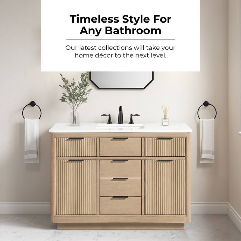 OVE Xander Bathroom Vanity with White Engineered Stone Top