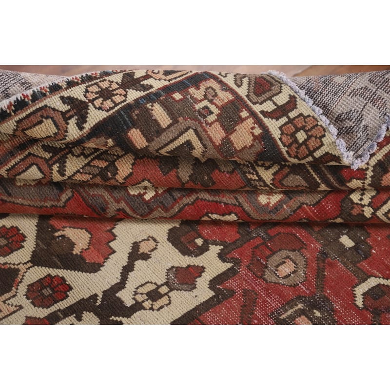 Bakhtiari Persian Vintage Area Rug Handmade Medallion Wool Carpet - 6'8"x 9'11"