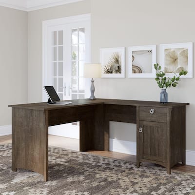 Bush Furniture Salinas 60W L Shaped Desk with Drawers and Storage