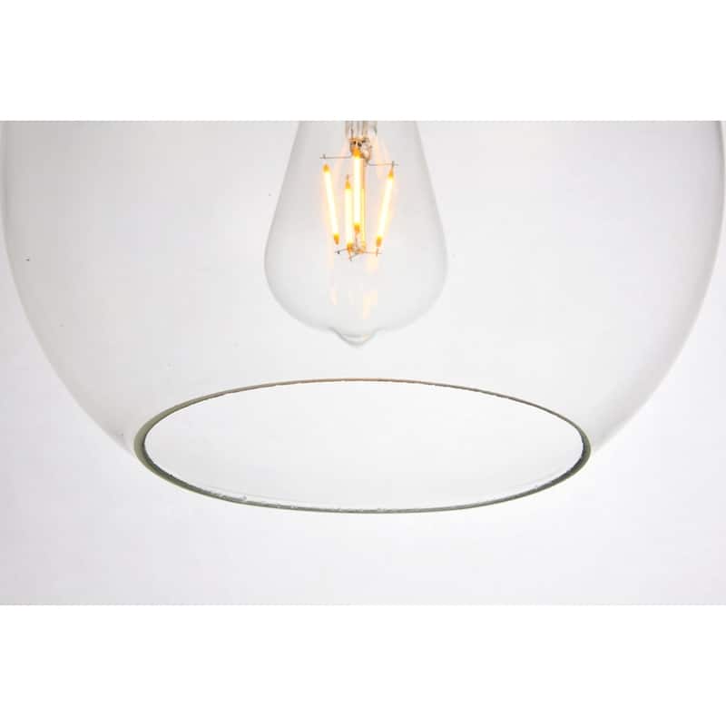 Placido Collection Pendant D15.7 H16.5 Lt:1 Black and Clear Finish
