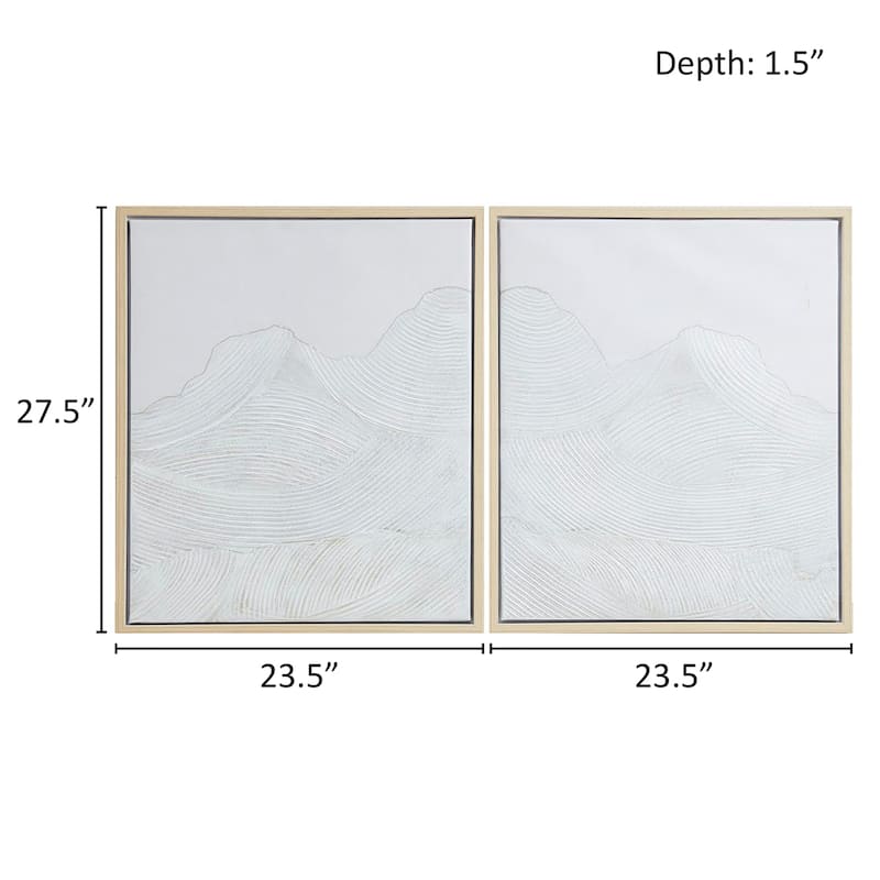 INK+IVY Desert Serenity Hand Embellished Abstract 2-piece Framed Canvas Wall Art Set - Ivory