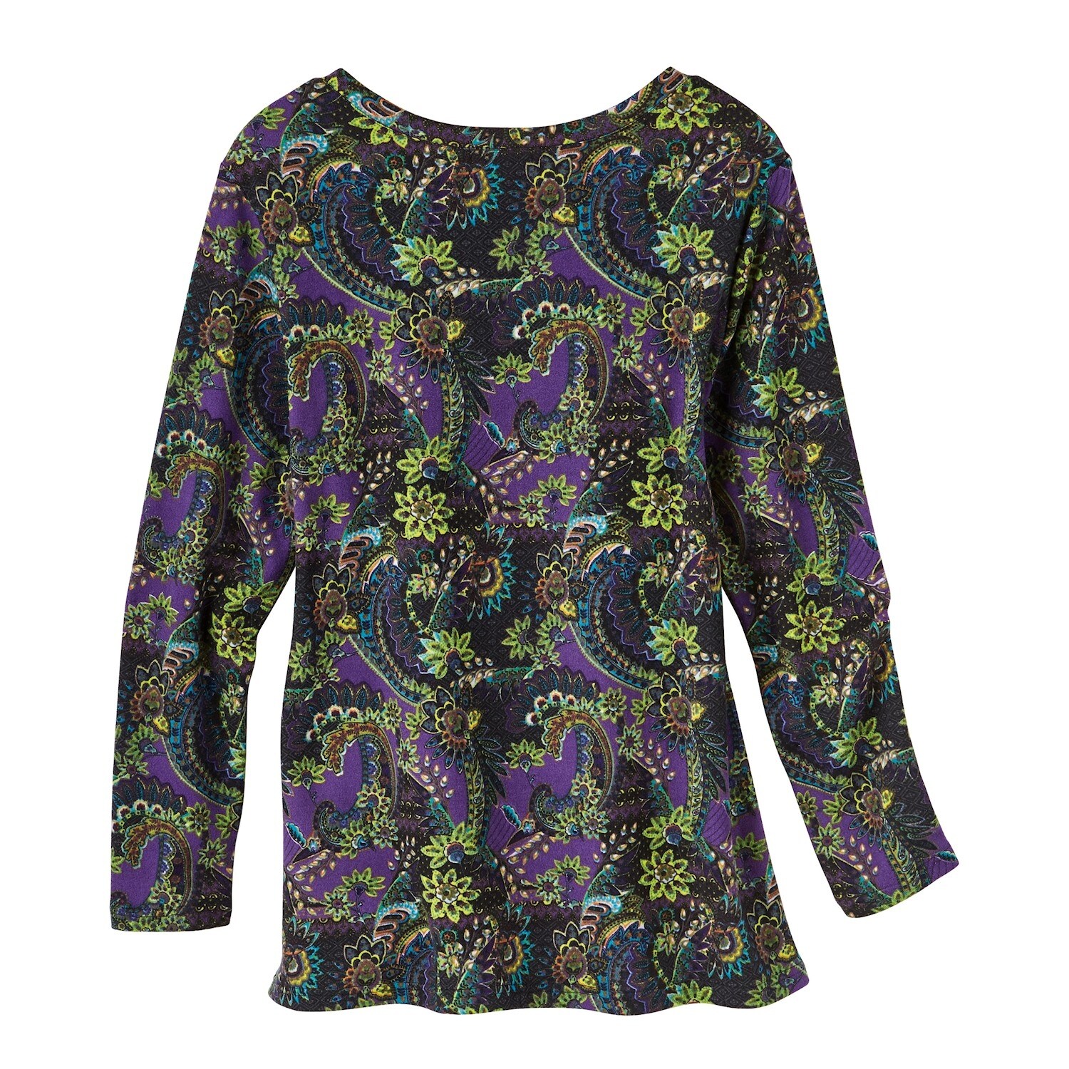Shop Women S Tunic Top Brushed Mulberry Paisley Long Sleeve