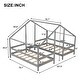 preview thumbnail 13 of 16, Twin Size Pine Double Bed with A Shared Desktop and Rooftop Style