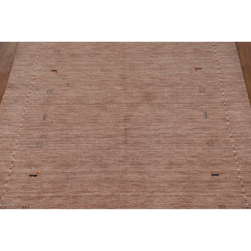 Hand Knotted Oriental 100% Wool Carpet Tribal Tribal Brown Gabbeh Area Rug - 7' 10'' X 5' 0''