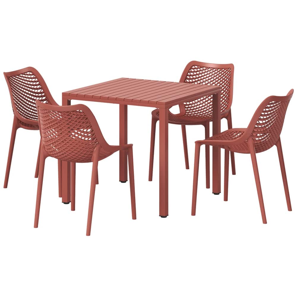 Frond and Form 4-Person Outdoor Square Dining Set