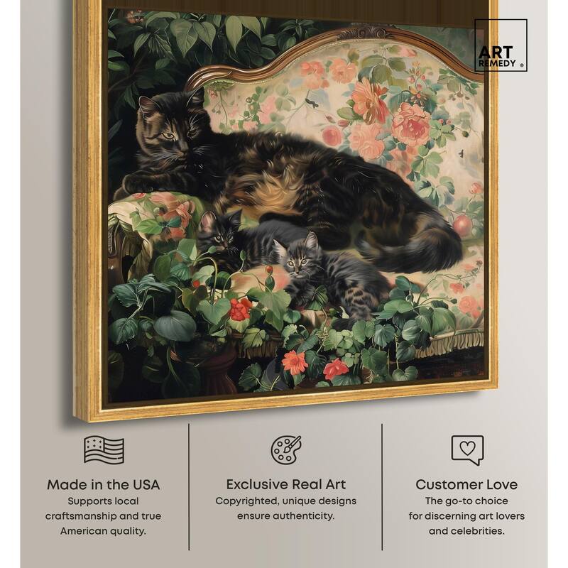 Lounging Cats II Canvas by Art Remedy