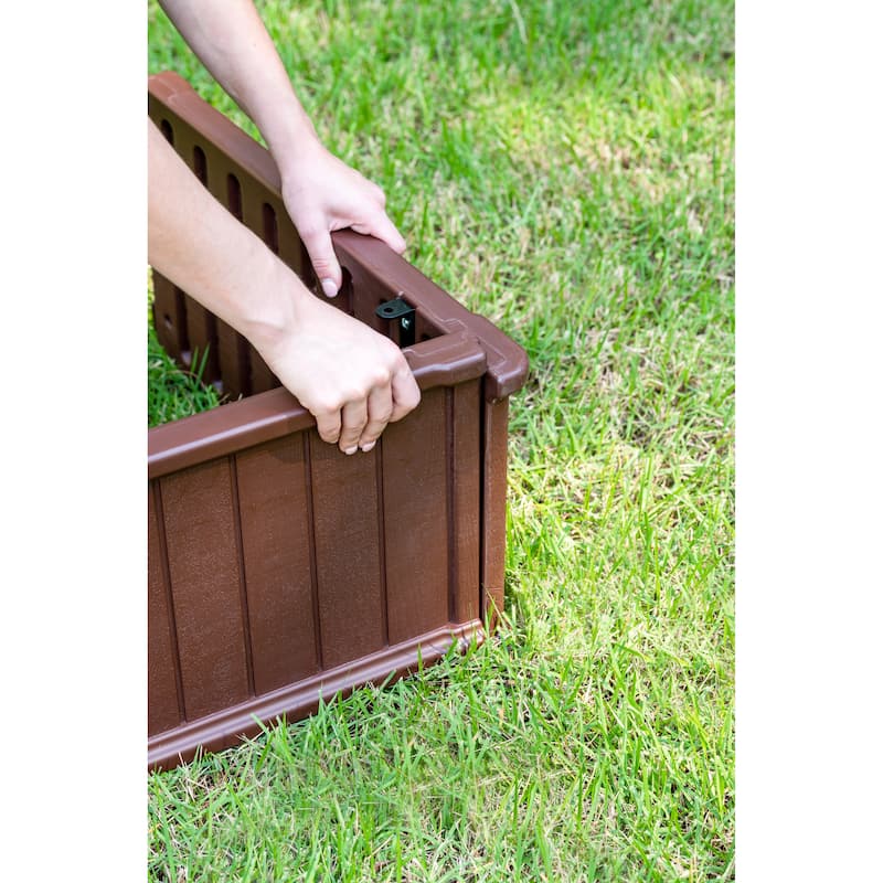 Southern Patio Brown Resin 24-inch Raised Garden Bed Planter - 24" x 24"