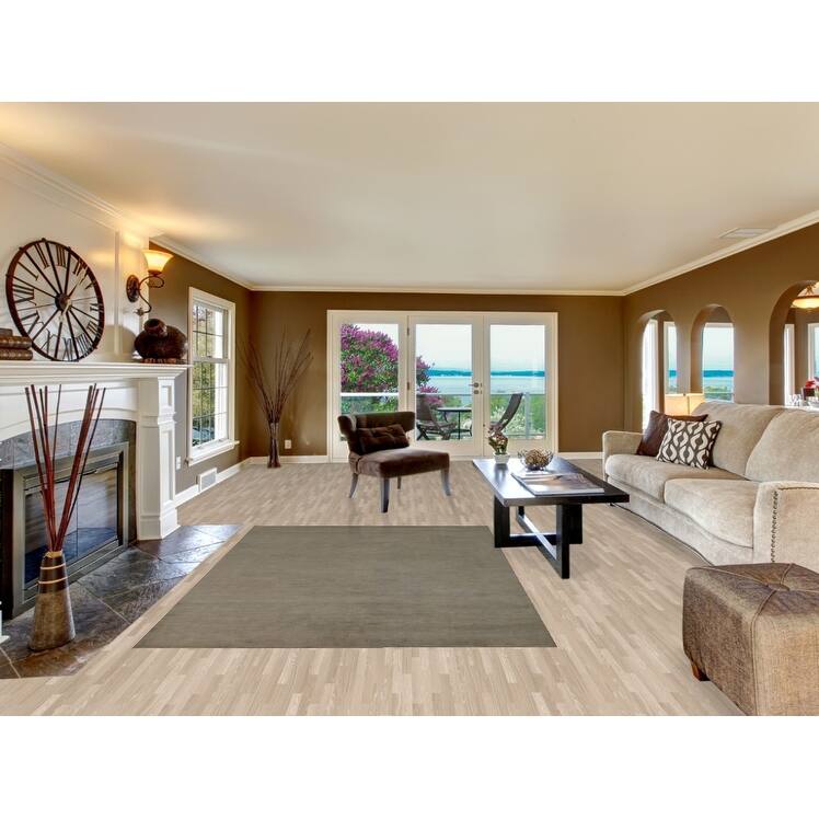 Gabbeh Modern Area Rug Handmade Green Oriental Wool Carpet - 5'7" x 8'0"