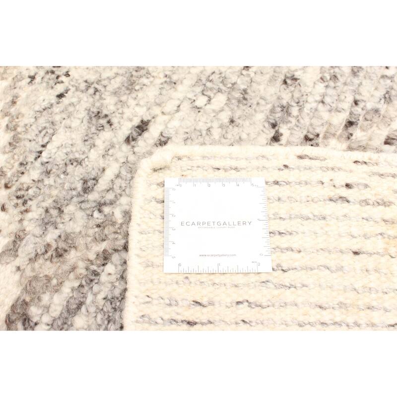 ECARPETGALLERY Hand-knotted Tangier Grey Wool Rug - 5'3 x 8'2