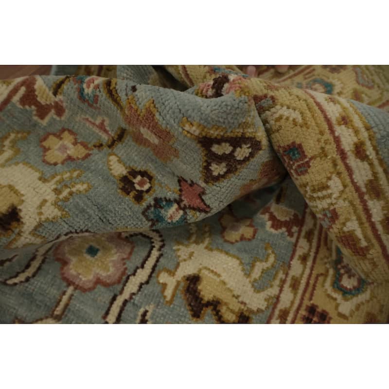 Hand Knotted Oriental 100% Wool Carpet Traditional Floral Navy Blue & Blues Ziegler Area Rug - 4' 0'' X 2' 0''