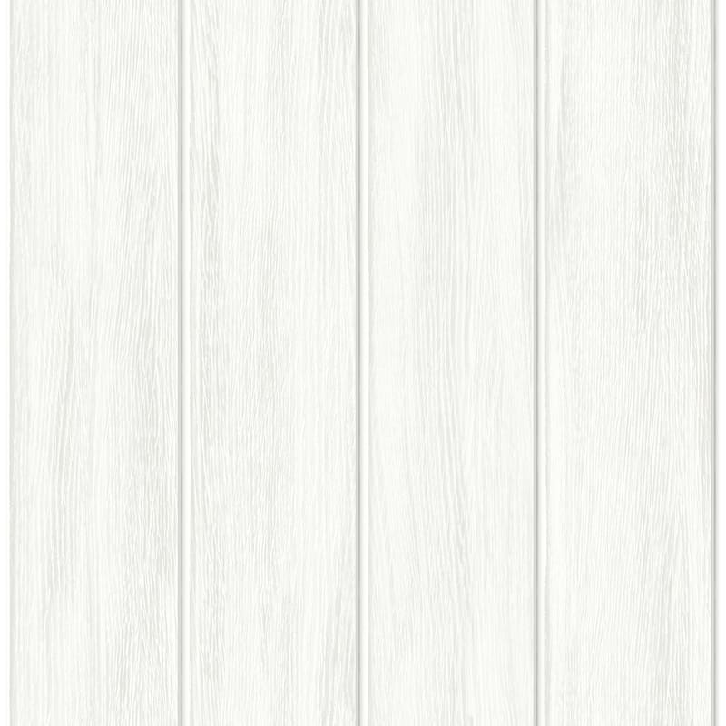 NextWall Wood Panel Peel and Stick Wallpaper - 20.5 in. W x 18 ft. L - Alabaster